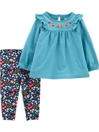 Child of Mine made by Carter's Infant Girls 2pc Set - Blue Floral ...