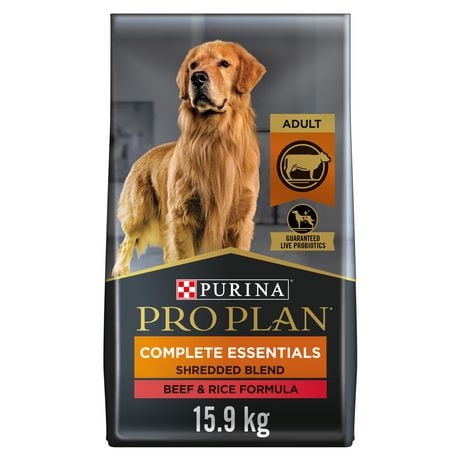 Purina Pro Plan Complete Essentials Shredded Blend Beef & Rice Formula, Dry Dog Food 15.9 kg