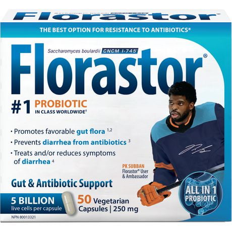 Florastor Probiotic 50 Capsules, 50 vegetarian capsules