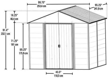 ironwood steel hybrid shed kit 8 x 8 ft. galvanized