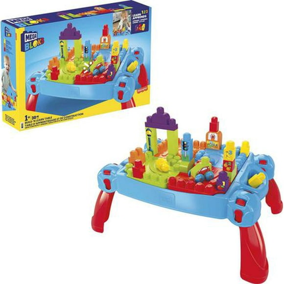 Mega Bloks Table d’apprentissage et de Construction - 30 Pièces