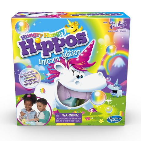 Hungry Hungry Hippos édition Licornes, jeu préscolaire pour enfants,