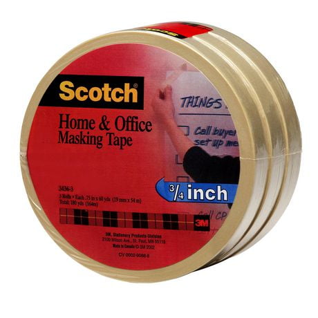 Scotch® Expressions™ Masking Tape 3436-3-C, 3 Rolls Per Pack