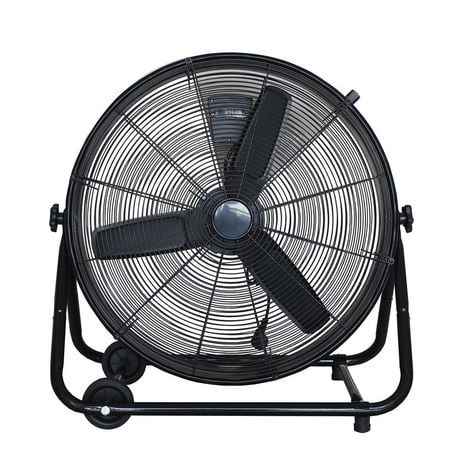 Tooltech® High velocity Drum Fan - 24-in - Black