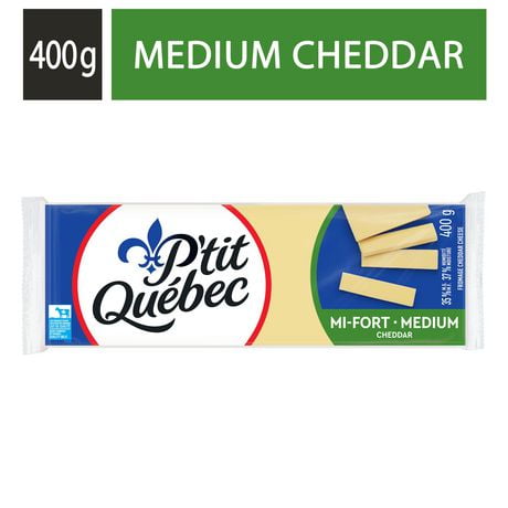 P'tit Québec Fromage Cheddar Blanc Mi-Fort 400g