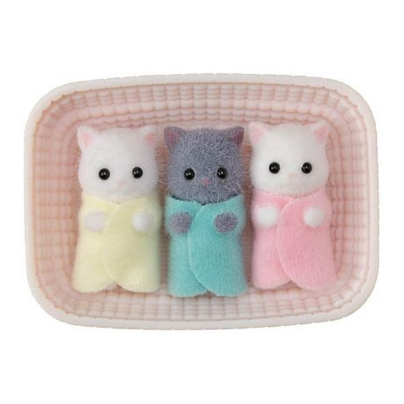 Calico Critters Persian Cat Triplets, 3 Cradled Baby Figures