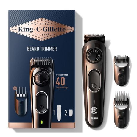 Trousse de rasage pour tondeuse à barbe sans fil pour hommes King C. Gillette 1 trousse
