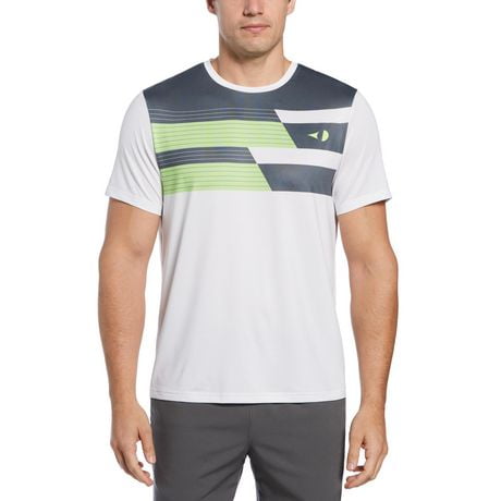 Grand Slam Men's Asymmetric Chest Stripe Tennis Shirt