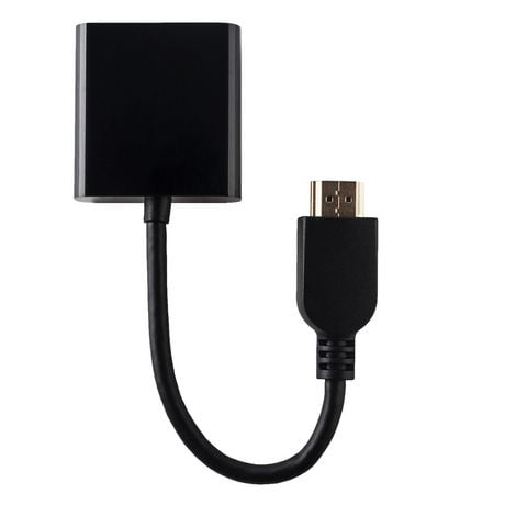 onn. 6 IN./15.24 cm HDMI to VGA Adapter, 165MHz/1.65 Gbps