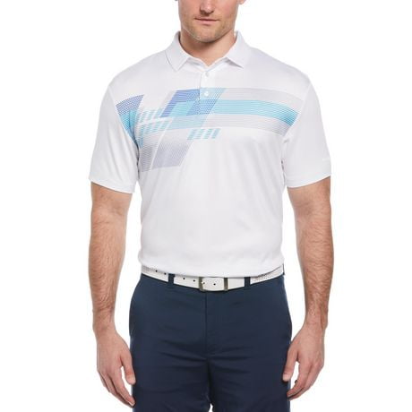 Ben Hogan Men's Modular Geometric Chest Print Golf Polo Shirt