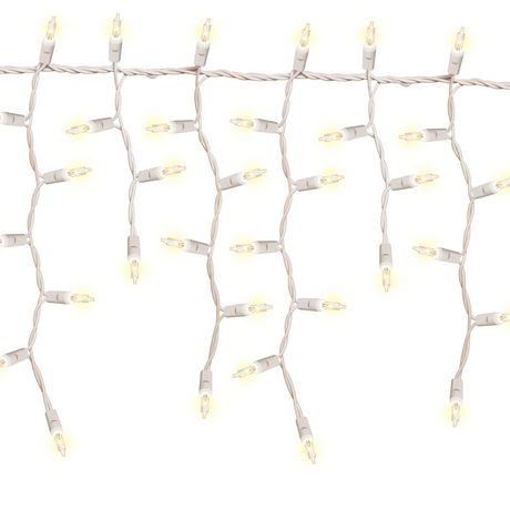 Holiday Time 100-Count Clear Incandescent Curtain Christmas Lights, 7.2 ...