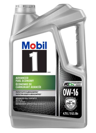 Mobil 1 Full Synthetic 0W-16, 4.73L $34.94