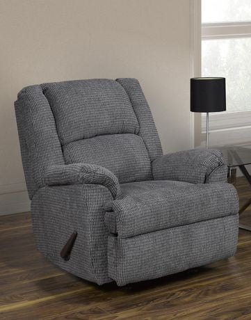 K-Living Dena Rocker Recliner Chair in Denali Pewter Fabric - Walmart.ca