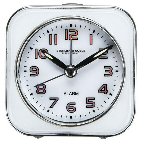 Hometrends Analog Square Alarm Clock, 2.8 in. W x 1.6 in. D x 3 in. H