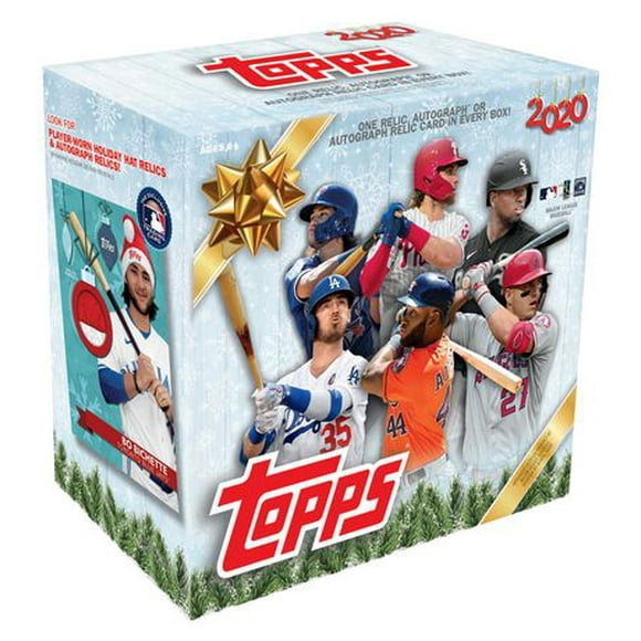 2020 Topps Holiday MLB Baseball Trading Cards Mega Box- 5 Metallic Holiday parallel cards | 1 autograph, relic, or autograph/relic card