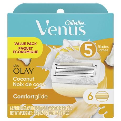Cartouches de rechange de rasoir Gillette Venus ComfortGlide plus Olay Coconut pour femmes 6&nbsp;unités
