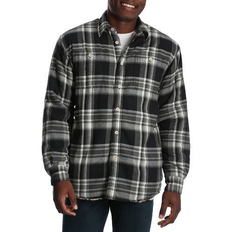 Wrangler Men's Sherpa Lined Flannel Shirt Jacket | Walmart Canada