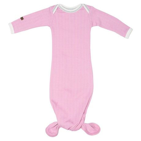 Juddlies Cottage Collection Baby Newborn Organic Cotton Knotted Nightgown with Foldover Mitts