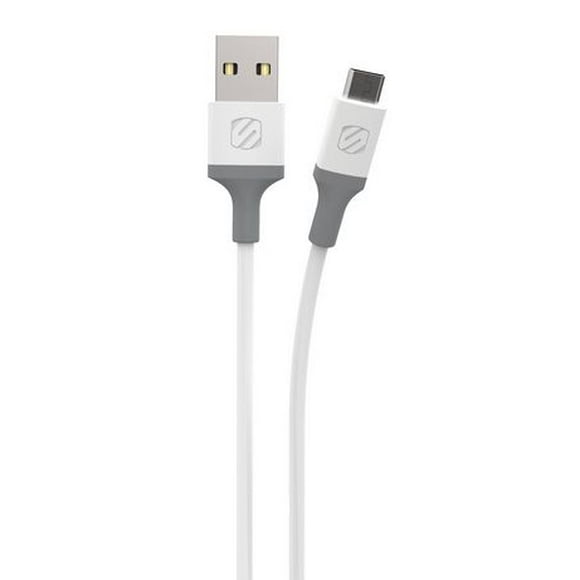 Câble de recharge et synchronisation MA10WG-SP Scosche Strikeline USB à micro-USB pour TOUS les appareils micro-USB, 3 m (10 pi), blanc/gris