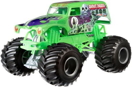 Hot Wheels Monster Jam Grave Digger Vehicle - Green | Walmart Canada