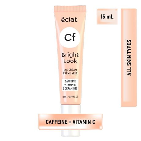 Eciat Caffeine Eye Cream with Vitamin C + 3 Ceramides | Brightening & Firming | All Skin Types | 15 ml, Caffeine + Vitamin C