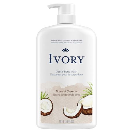 Ivory Mild & Gentle Body Wash, Coconut Scent, 1035ML