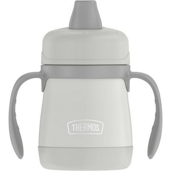 Thermos Kids 7 Oz Stainless Steel Sippy Cup with Handles, Pastel Gray, 7 Oz Sippy Cup