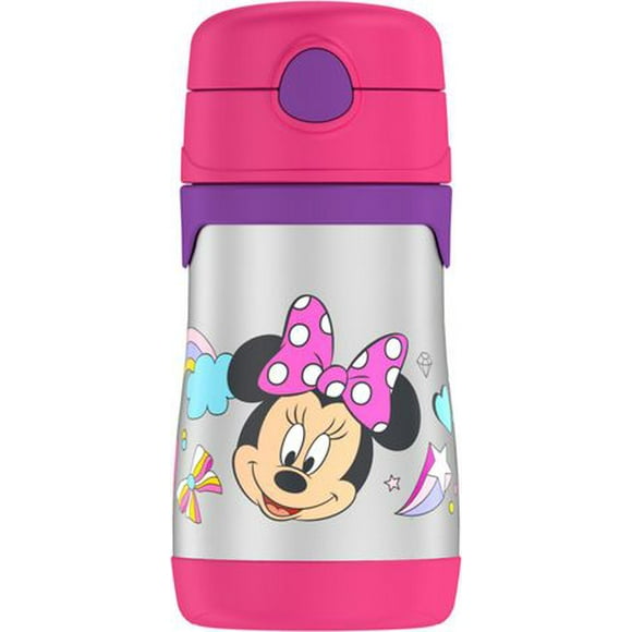 Thermos Kids Bouteille Isotherme avec Paille 10 oz, Minne Mouse Bouteille de 10 Oz Minnie Mouse