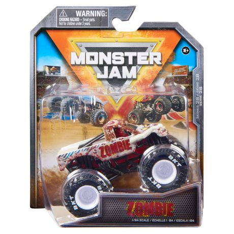 Monster Jam, Official Zombie Monster Truck, Die-cast Vehicle, 1:64 