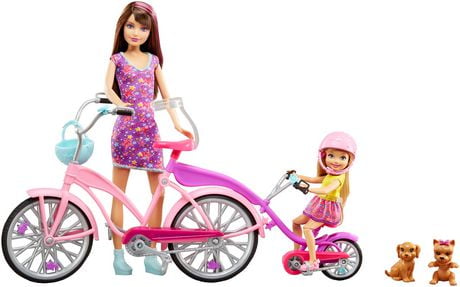 barbie sister cycling fun playset