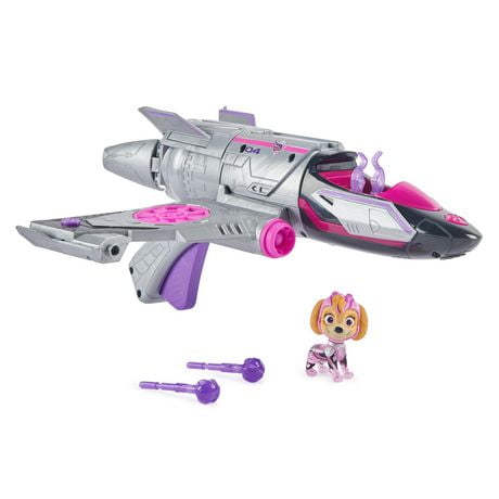 PAW Patrol: The Mighty Movie, Transforming Rescue Jet with Skye Mighty Pups Action Figure, Ages 3+, with Lights & Sounds