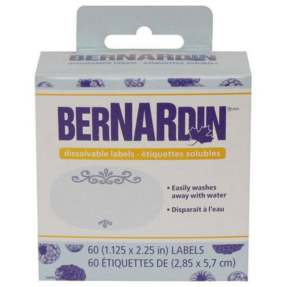 Bernardin Dissolvable Labels 60pk, 1.125x2.25 in.