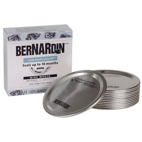 Bernardin Mason Jar Lids, Wide Mouth, 12 Count