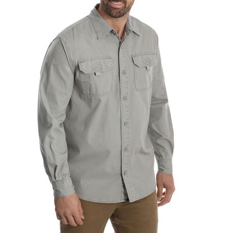 Wrangler Men's Long Sleeve Canvas Shirt - Walmart.ca
