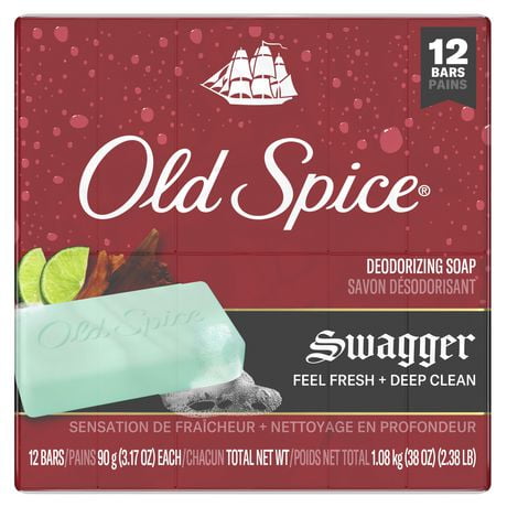 Pain de savon Old Spice pour hommes, Swagger 3,17&nbsp;oz (12&nbsp;pains)