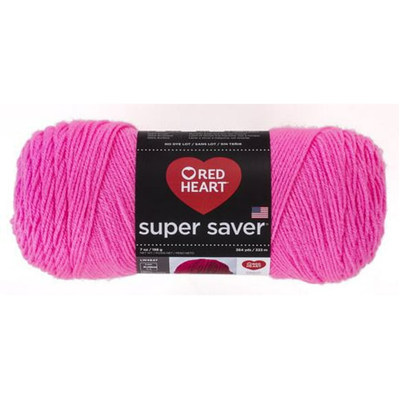 Red HeartÂ® Super SaverÂ® Yarn, Solid, Acrylic #4 Medium, 7oz/198g, 364 Yards, Durable yarn, wide color range