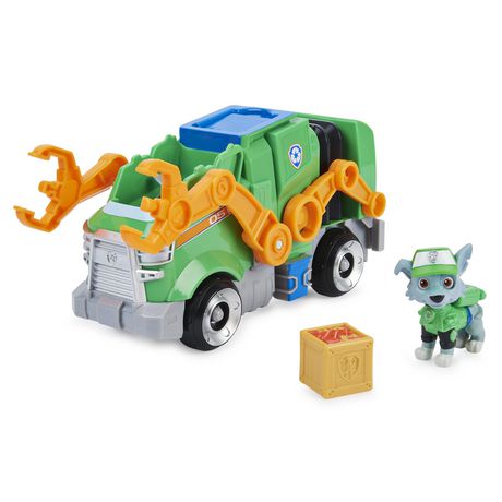 Paw Patrol, Rocky S Deluxe Movie Transforming Toy Car With Collectible Action Figure, Kids Toys For Ages 3 And Up Green