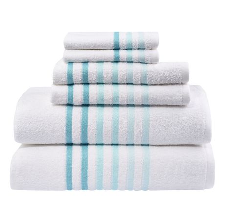 6 Piece Towel Set with Ombre Stripes | Walmart Canada