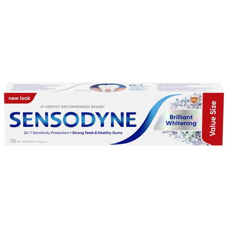 Sensodyne Brilliant Whitening Sensitive Toothpaste, Value Size, 135ml