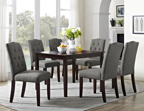 Parsons Upholstered Tufted Dining Chair, Gray | Walmart Canada