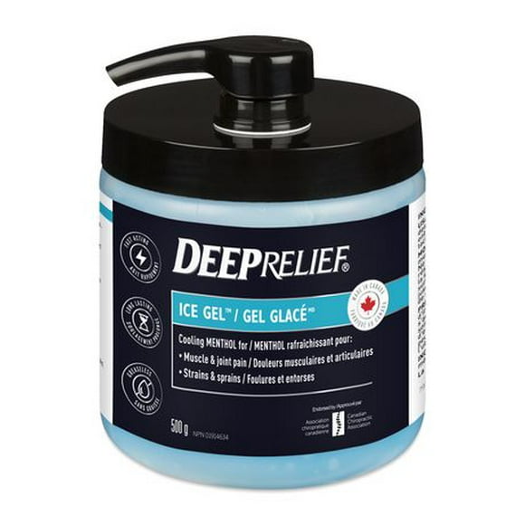 Deep Relief Ice Gel, Soulagement des douleurs musculaires et articulaires, Réduit l'inflammation, 500 g Gel anti-douleur glacé, 500 g