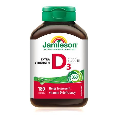 Jamieson Vitamin D3 2,500IU, 180 Tablets