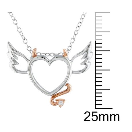 Miabella Diamond Accent Devil Heart Pendant In Two Tone Sterling Silver 18 Canada - Devil Heart Pendant Miabella Diamond Accent Devil Heart Pendant In Two Tone Sterling Silver 18 Canada - Devil Heart Pendant