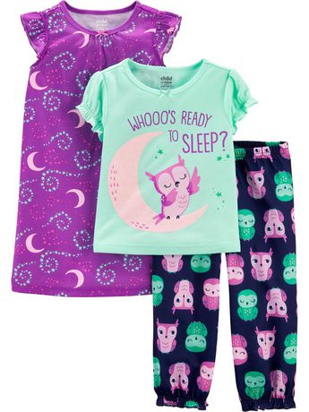Carter's Child of Mine White & Purple with Owl 2 Pc Dress 