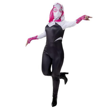 MARVEL’S SPIDER-GWEN ADULT COSTUME - Hooded Jumpsuit with Fabric Mask 