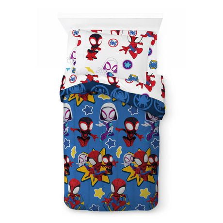 Marvel Spidey and his Amazing Friends 4 Piece Twin Bed Set + Bonus Bag