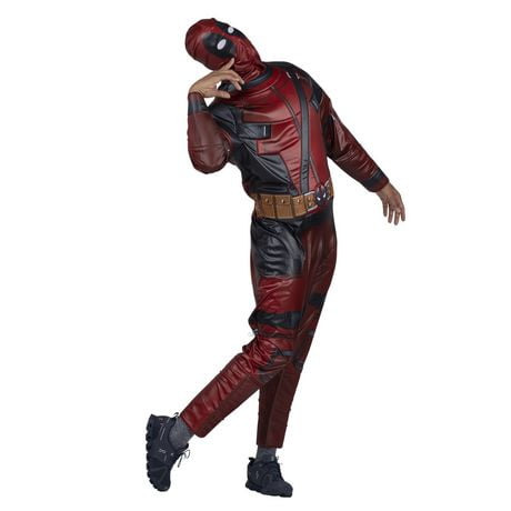 MARVEL’S DEADPOOL QUALUX COSTUME (ADULT) - Poly Jersey Jumpsuit Stuffed with Polyfill and Fabric Mask
