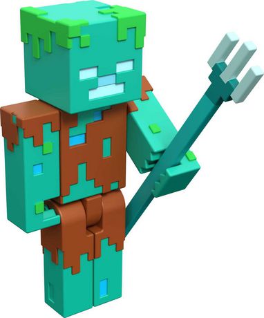 Figurine Drowned personnage Minecraft de 8 cm 