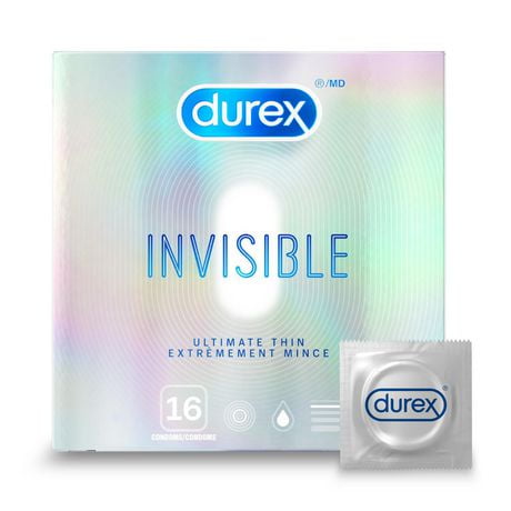 Condoms ultraminces Invisible de Durex emballage de 16