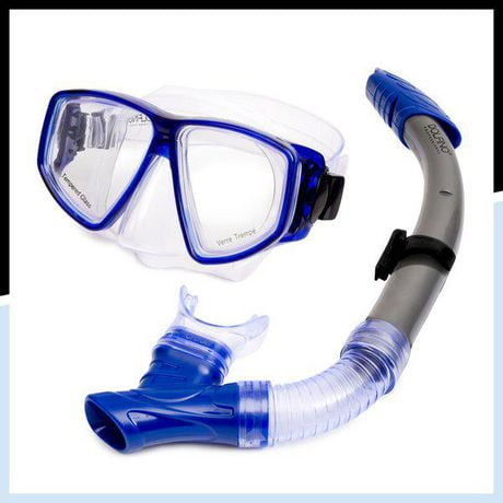 Dolfino Pro Pinnacle Adult Mask and Snorkel Combo Set - Blue